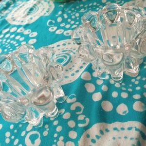 Set of Crystal Candle Holders.